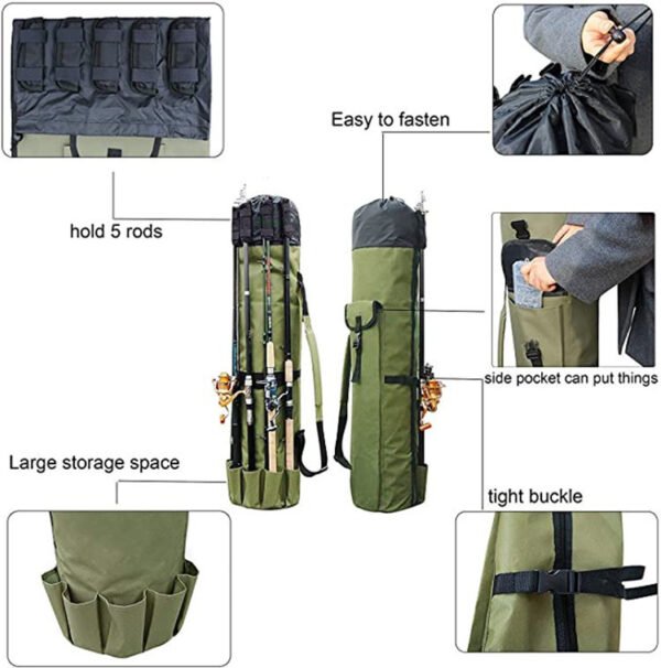 Cylinder Outdoor Multifunctional Fishing Storage Bag - Image 5