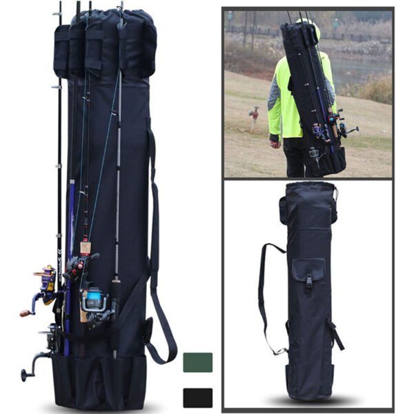 Cylinder Outdoor Fishing Bag Multifunctional Fishing Rod Bag Sea Rod Fishing Gear Storage Bag - Image 2